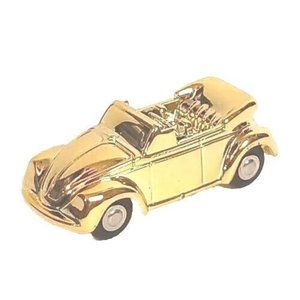 Schuco Volkswagon Beetle Limited Edition Golden Diecast 2012 Race Car Pin  Also